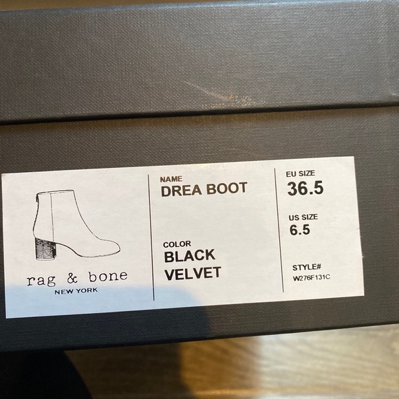 NIB - Rag & Bone Drea Black Velvet Boot - size 6.5 - Picture 13 of 14